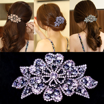 Hairclip female Korean elegant atmosphere adult rhinestone large back top clip mother Crystal hairpin spring clip