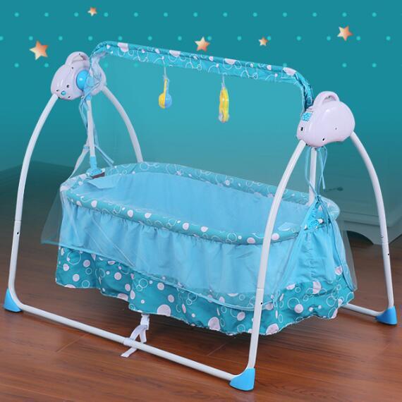 牧川电动摇摇床婴儿床宝宝摇床新生儿摇摇电动摇床智能自动摇篮床