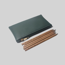 Minimalist flat pen bag female minimalist handbag Makeup Bag Cortical Writing Case Large Capacity Student Pen Bag Cashier Bag