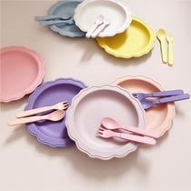 Orange familys baby plate creative flower plate complementary food plate bamboo fiber tableware salad plate fruit plate snacks