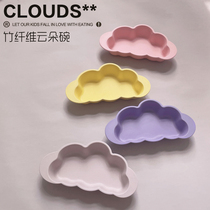 Orange kerr cute cloud bamboo fiber environmental protection baby supplement bowl Japanese division bowl 2 under 5 years old