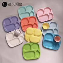 Orange familys Keer bamboo fiber solid color baby tableware childrens dinner plate childrens food supplement dinner plate