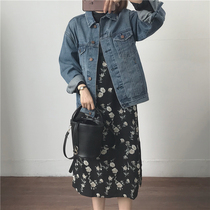 muzi 21 Autumn Private vintage Classic Joker Retro Washing Loose Casual Denim Coat Women