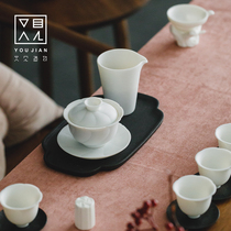 See also the creation of white porcelain Kung Fu tea set Ceramic household simple Chinese combination teapot cover bowl Teacup set