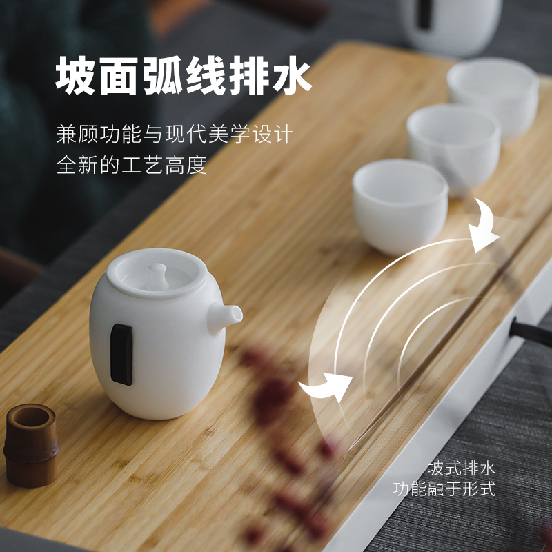 Heavy bamboo block solid wood tea tray is small household drainage type tea table I and contracted kung fu tea tea saucer dish