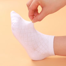  3 pairs)Childrens boat socks summer thin boys cotton student socks white socks shallow mouth girls children mesh socks