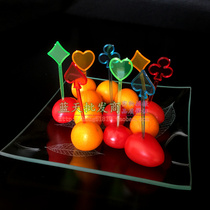 Disposable Fruit Fork Fruit Sign Plastic Fruit Fork Snack Fork Fruit Pitchfork Creative Poker Fruit Fork 200