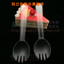 Disposable independent packaging Fork and Spoon Cake Fork Spoon Thickened Fork Spoon Fruit West Point Fork 100 Pack
