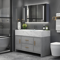 Rock board bathroom cabinet combination Floor-to-ceiling intelligent face wash basin Toilet wash basin set Modern and simple
