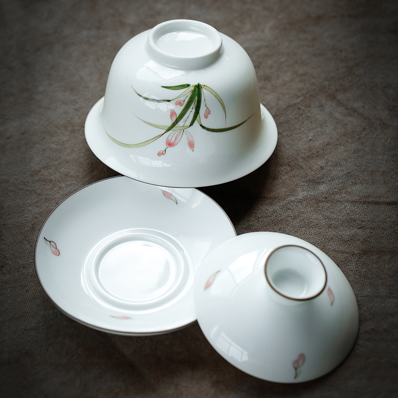 Su hand - made tureen tea cups ceramic thin body only three tureen kung fu tea cups to bowl sent two cups
