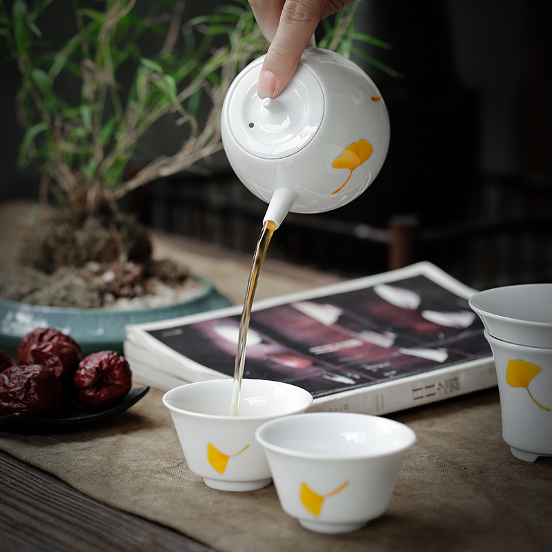Su hand - made ceramic teapot household teapot contracted little single pot of tea, green tea kettle with tea