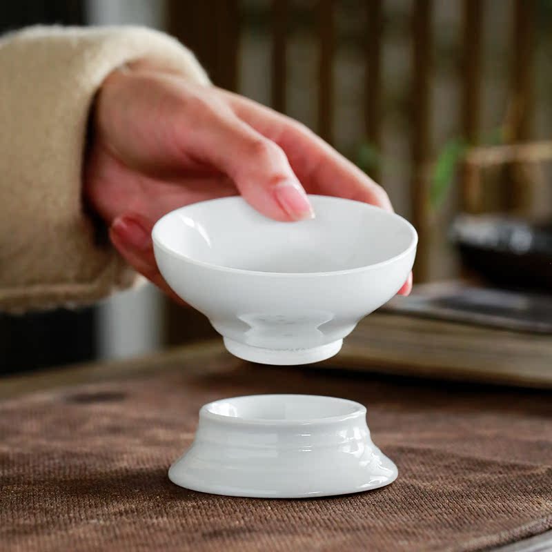 Su ceramic fair household white porcelain cup) kung fu tea accessories ceramic tea is tea sea