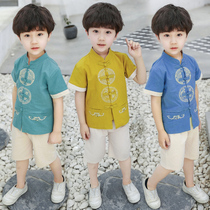 Boys Tang suit thin children's Chinese clothing 61 table clothing ancient Chinese style national clothing baby summer