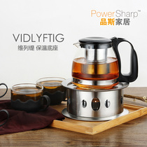 Stainless steel tea candle insulation teapot with cup teapot heating base teapot cooking tea insulation furnace