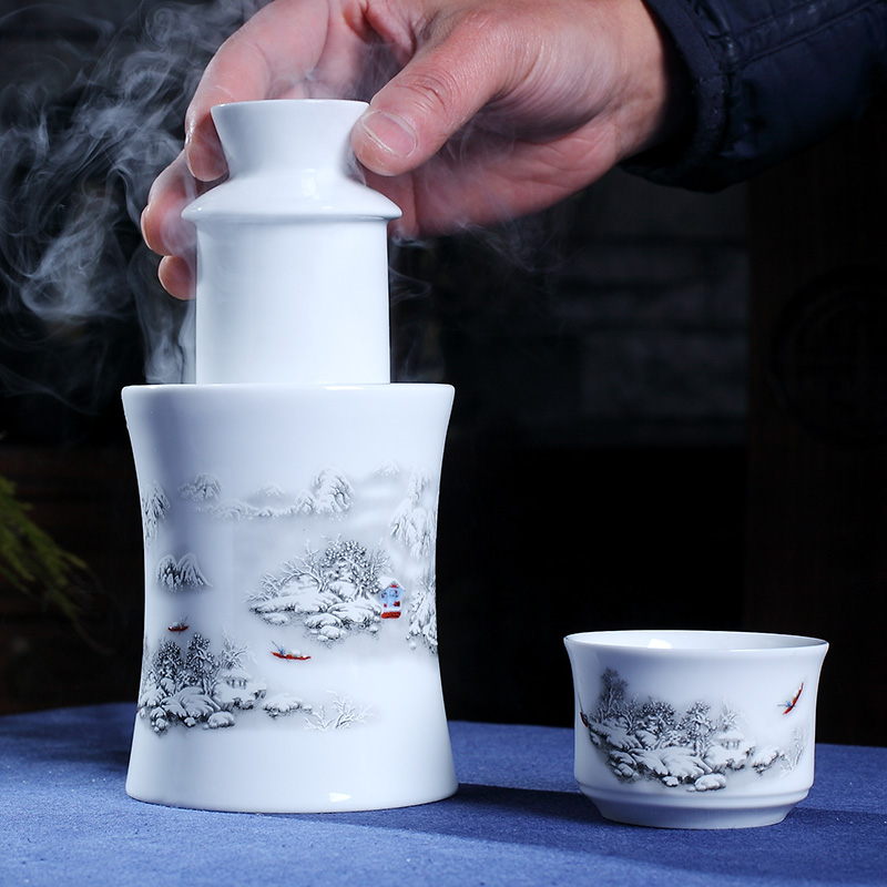 Temperature wine pot hot hip household jingdezhen ceramic wine suits for three two rice wine liquor wine cup of hot Temperature