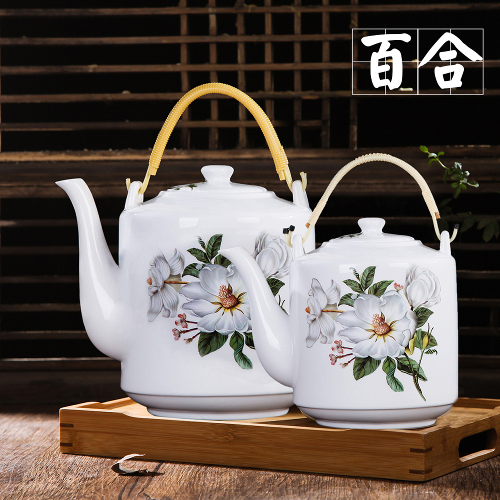 Jingdezhen ceramic teapot large - capacity cold ceramic kettle pot of cold water heat CiHu girder teapot household