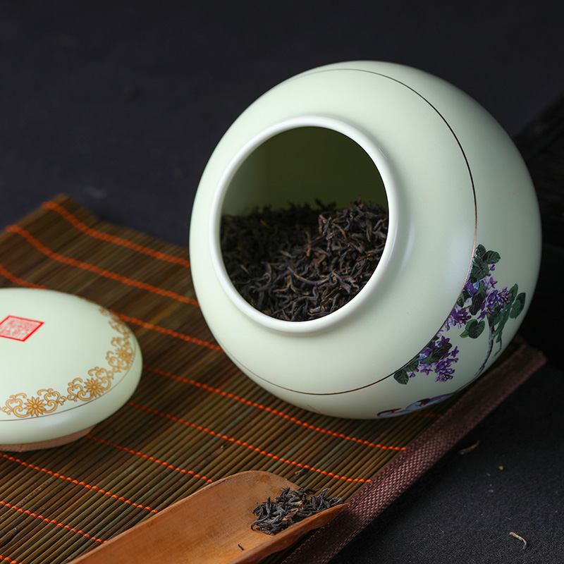 Jingdezhen ceramic tea pot large tank tea seal pot 1 kg box installed green tea POTS storage tank