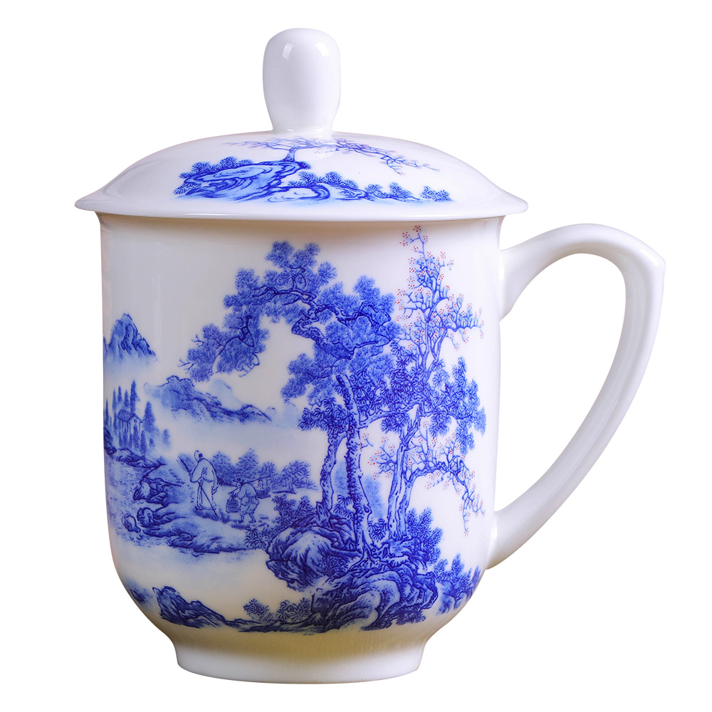 Jingdezhen ceramic porcelain cups with cover glass ceramic cup gift ipads China cups cup office meeting