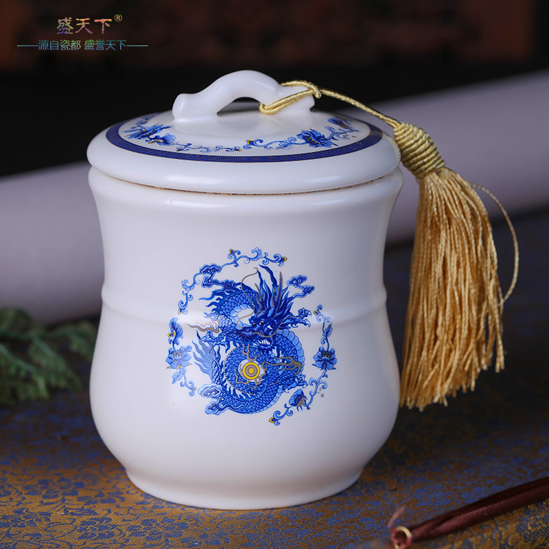 Caddy fixings ceramics have the seal can save packing box pu 'er tea POTS installed storage POTS POTS tea bottle