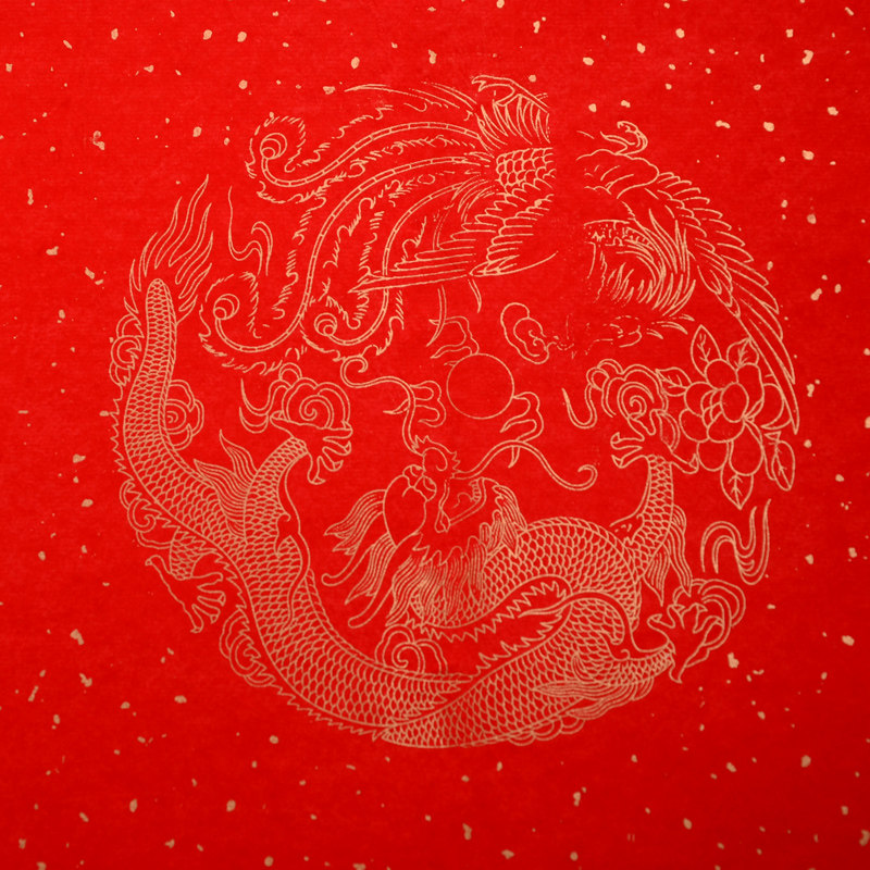 春联一包共5付 34x138cm 红纸万年红空白瓦当宣纸对联纸