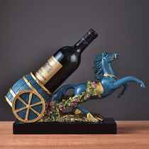 European-style resin creative household living room carriage red wine rack decoration Home wine cabinet wine rack decoration trinkets Crafts