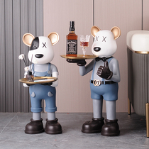 Home decoration Net red violent bear ornaments living room large floor tray TV cabinet sofa corner light luxury