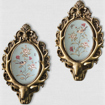 European-style American pendant Deer head wall hanging wall decoration Lucky living room wall wall wall decoration TV wall background wall