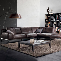 Top Crown leather sofa modern simple light luxury First layer cowhide combination living room complete Nordic industrial leather sofa