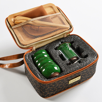 Ice crack tea set set Ceramic Kung Fu tea set Tea cup Black tea teapot Travel Jingdezhen tea tray bag