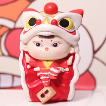 Lion head personality creative doll blind box Hand-made birthday gift creative best friend small doll decoration desktop creative