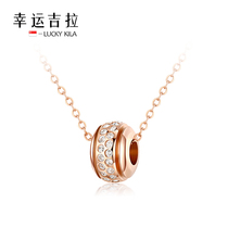 LUCKY KILA ROLLER SET RHINESTONE 18K GOLD PLATED ROSE GOLD NECKLACE FEMALE CLAVICLE CHAIN VALENTINEs DAY