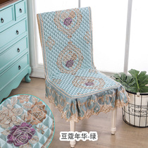 Table and chair cover Fabric set One-piece chair cover Chair back set Fabric dining chair cover Chinese four-season universal chair cover cover