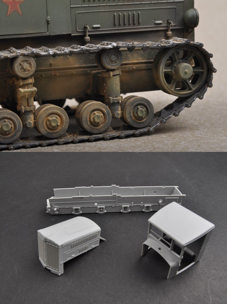 小号手拼装运输车卡车模型07120仿真1/72苏联共产国际火炮牵引车