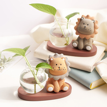 Nordic Creative Glass small vase living room table desk decorations ins milk tea clothing shop flower arrangement ornaments