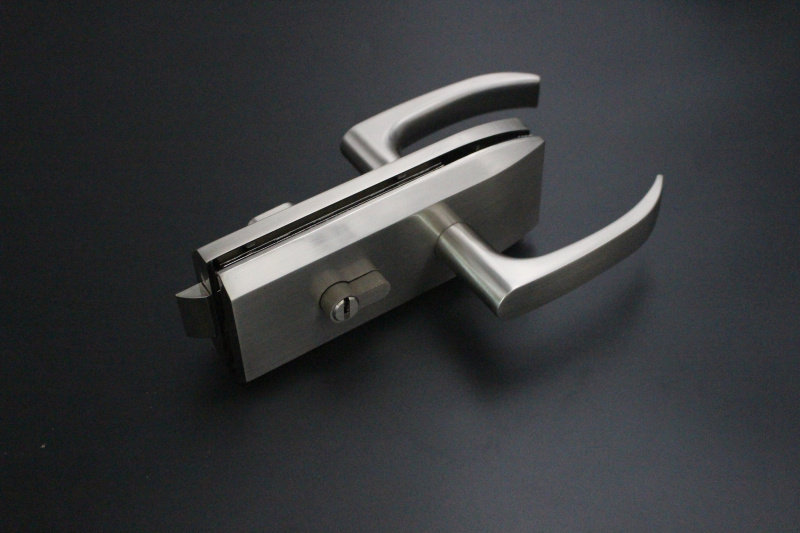 高隔断办公室内单门推拉大门锁中央锁带拉手锁玻璃门执手锁带把手