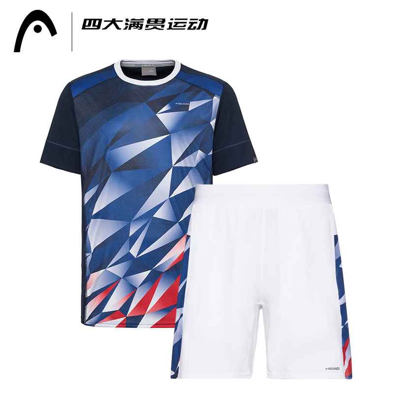 HEAD Hyde Professional Tennis Suit Men's Game Sportswear Team Breathable Summer Shorts Blouse