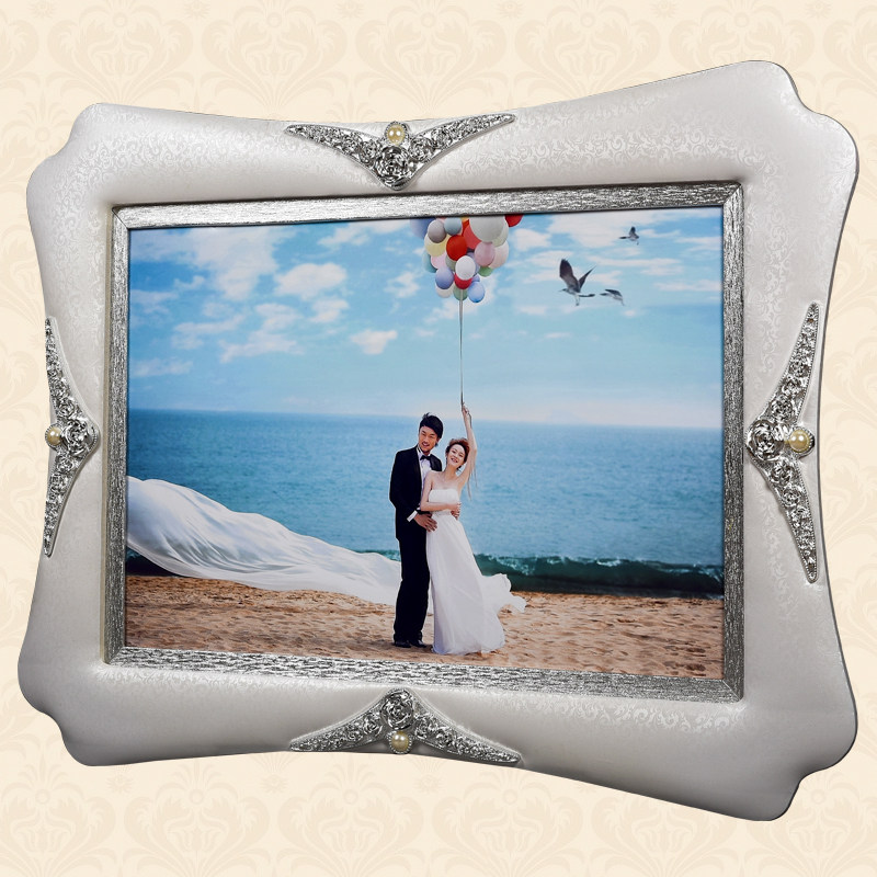 韩式36寸60寸婚纱相框挂墙实木皮艺大框结婚照相框制作洗照片放大