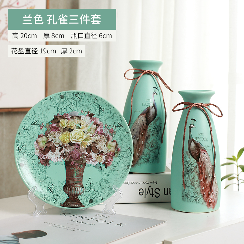 Furnishing articles household act the role ofing is tasted creative ceramic vases, three - piece suit European sitting room ark, decoration decoration American TV ark