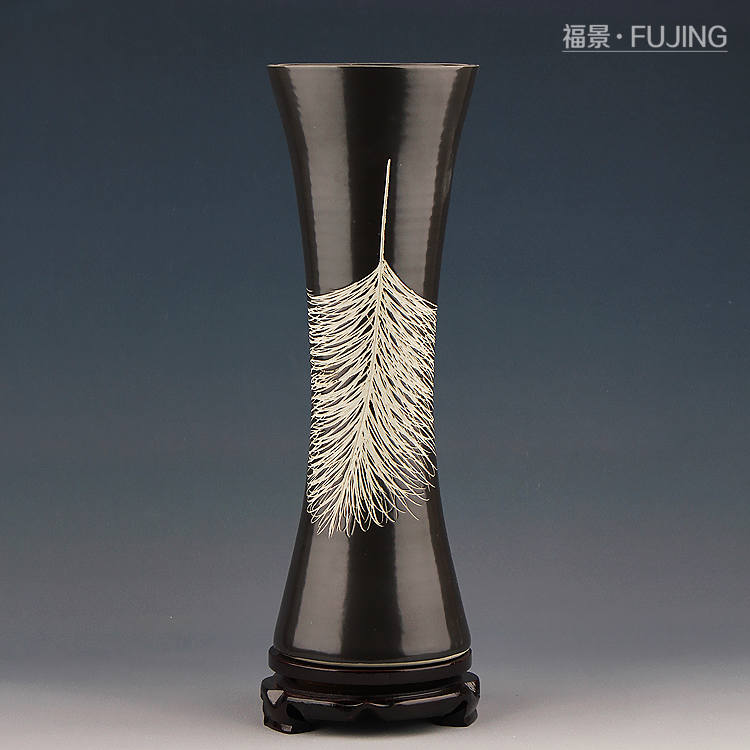 The scene home decoration ceramic plume water droplets of modern Chinese angel sitting room place flower arrangement craft vase