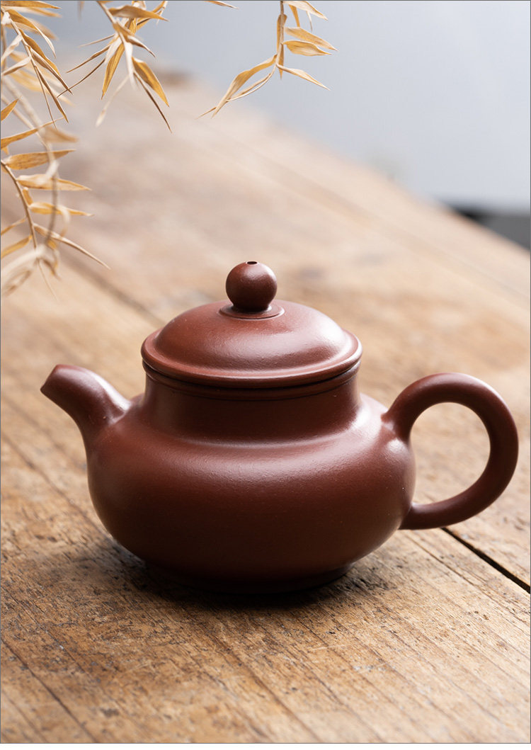 木鱼 宜兴大红袍紫砂壶潘壶水平壶 功夫茶具小茶壶家用纯手工原矿