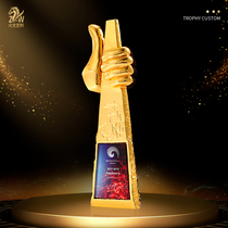 Creative resin trophy customization Metal gold-plated trophy customization Annual meeting Sports games competition authorization award trophy