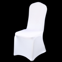 Banquet elastic chair cover fabric conjoined chair cover hotel wedding chair cover white custom