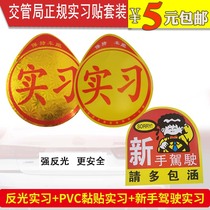 Car Internship Sticker New Hand Road Road Unified Warning Car Internship Sign Magnetic Attraction Waterproof Reflective Female New Hand Car Sticker