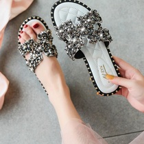 Tide brand sandals Womens Flat shoes 2020 New wear wild casual Net red fairy wind student rhinestone cool