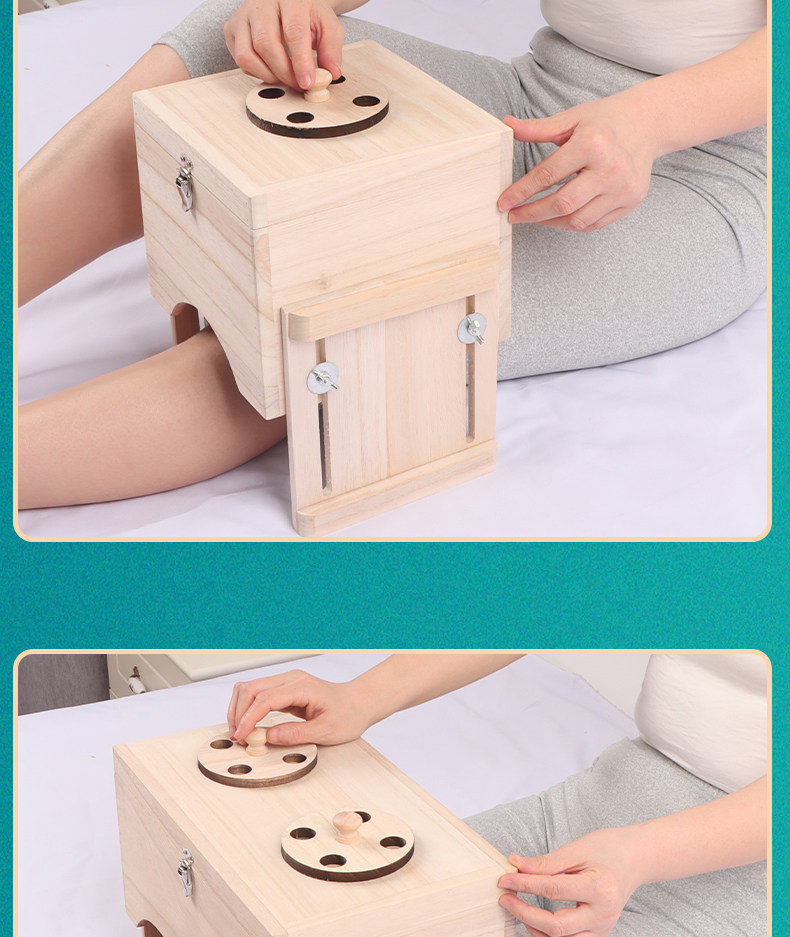 实木艾灸膝关节艾灸盒木制随身灸家用木质双膝盖腿部专业大艾灸箱