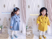 Girl Bifacial Hand-sewn Wool Coat Autumn Winter Clothing 2020 New Ocean Gas Boy Warm Wool Coat