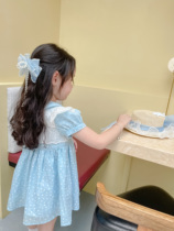 vintage retro crummy girl with dress pure cotton princess wind hollowed-out lace apron two sets