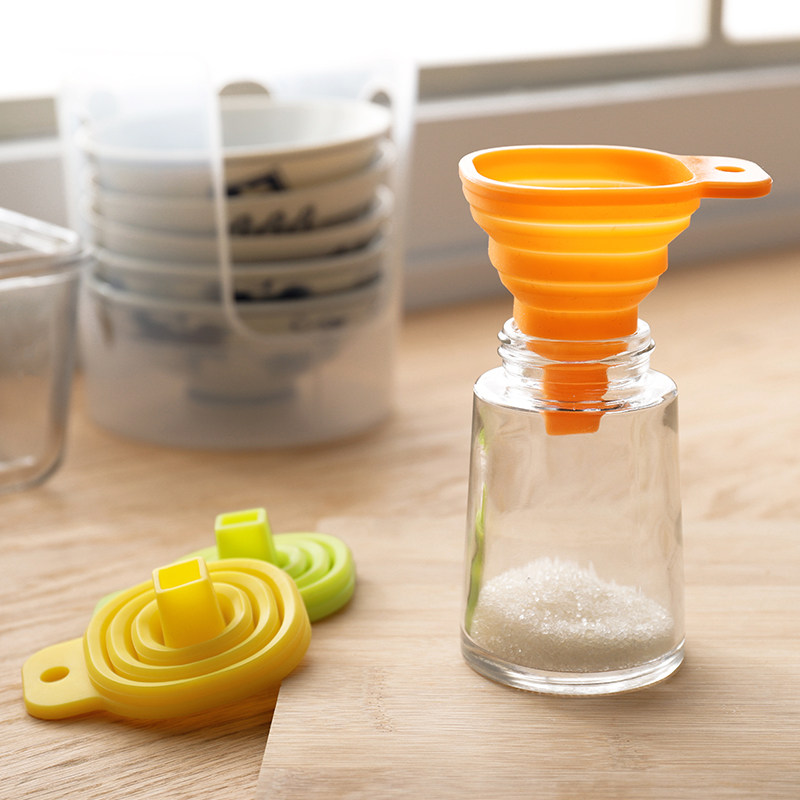 japanese brand retractable funnel portable folding kitchen small oil leak oil funnel silica gel separating funnel