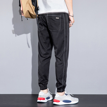 Hong Kong Tide Card Spring Autumn Season Casual Pants Men Sports Han Version Trend Easy Teen Bungling Tooling Long Pants