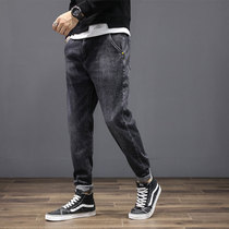 Hong Kong Chaump Spring Fall New Harun Jeans Men Loose youth Small Label Leisure Harun Overalls Pants